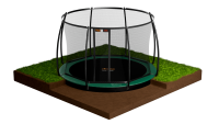 Avyna FlatLevel Trampolin Ø365 mit Sicherheitsnetz Grün