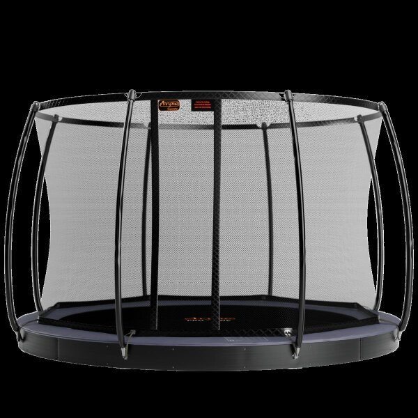 Avyna FlatLevel Ø430 Trampolin mit Sicherheitsnetz grau