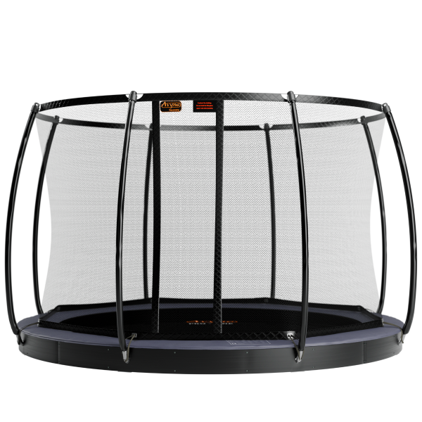 Avyna FlatLevel Ø430 Trampolin mit Sicherheitsnetz grau