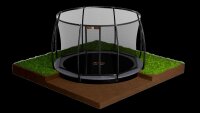 Avyna FlatLevel Ø430 Trampolin mit Sicherheitsnetz grau