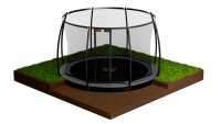 Avyna FlatLevel Ø430 Trampolin mit Sicherheitsnetz grau