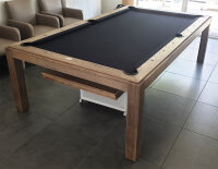John West Billardtisch Vintage Oak mit Schieferplatte & Abdeckplatte