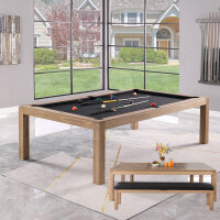 John West Billardtisch Vintage Oak mit Schieferplatte & Abdeckplatte