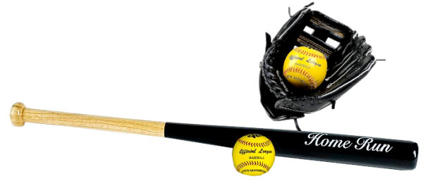 Baseball Set - Schläger + Handschuh + 2 Bälle