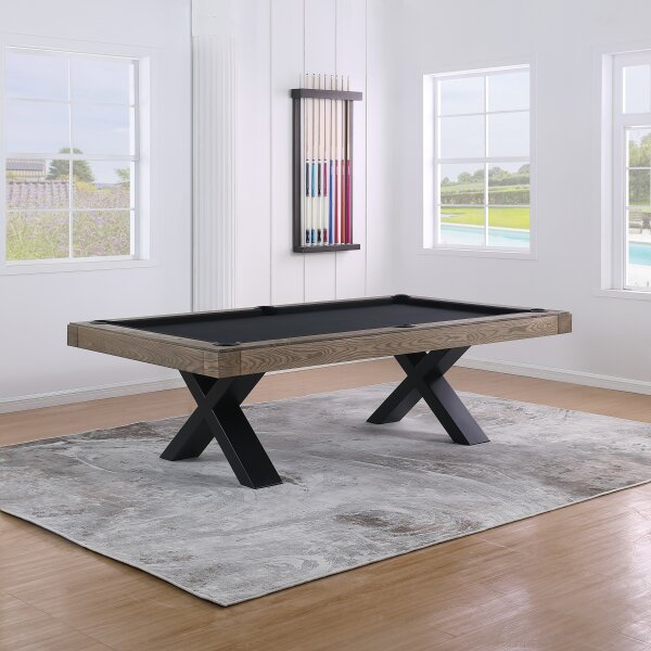 John West Billardtisch Dinner Xoon Vintage Oak mit Schiefer- und Abdeckplatte