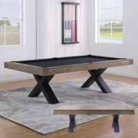 John West Billardtisch Dinner Xoon Vintage Oak mit Schiefer- und Abdeckplatte