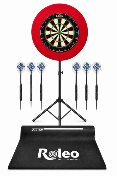 Keltik Dart Dartscheibe Komplettset: Profi Dartboard, Pfeile, Matte, Ring & Ständer
