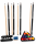Billard Komplett Set - 4 Queues, 1 Satz Kugeln, Triangel, Kreide + Wandhalterung