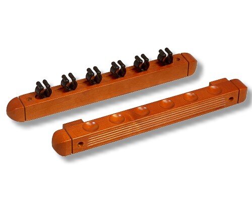 Billard Queue Wandhalter für 6 Stück, 35 cm lang, neu braun