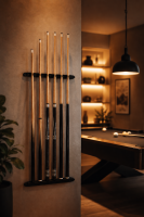 John West Billard Set 6 Queues mit Wandhalterung Profi Queue Kurzqueue