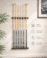 Billard Set - Wandhalterung + 4 professionelle Billardqueues + 2 Brückenqueues