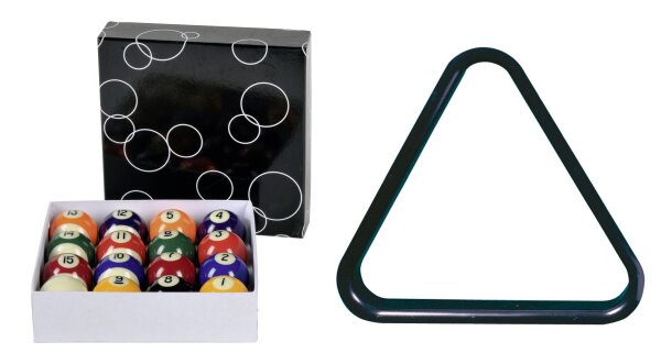 Billardkugeln 57 mm, neu + Triangel Set