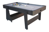 Charlsten Multi Airhockeytisch / Billardtisch - 2-in-1 zusammenklappbar schwarz oder Holzoptik