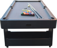 Charlsten Multi Airhockeytisch / Billardtisch - 2-in-1 zusammenklappbar schwarz oder Holzoptik