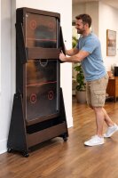 Charlsten Multi Airhockeytisch / Billardtisch - 2-in-1 zusammenklappbar schwarz oder Holzoptik