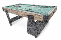 Charlsten Multi Airhockeytisch / Billardtisch Holzoptik - 2-in-1 zusammenklappbar