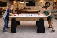 Charlsten Multi Airhockeytisch / Billardtisch Holzoptik - 2-in-1 zusammenklappbar