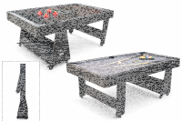 Charlsten Multi Airhockeytisch / Billardtisch Schwarz - 2-in-1 zusammenklappbar