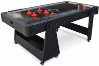 Charlsten Multi Airhockeytisch / Billardtisch Schwarz - 2-in-1 zusammenklappbar