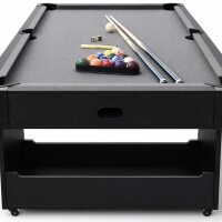 Charlsten Multi Airhockeytisch / Billardtisch Schwarz - 2-in-1 zusammenklappbar