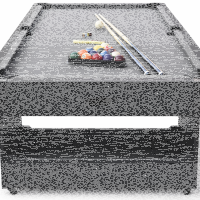 Charlsten Multi Airhockeytisch / Billardtisch Schwarz - 2-in-1 zusammenklappbar