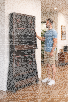 Charlsten Multi Airhockeytisch / Billardtisch Schwarz - 2-in-1 zusammenklappbar