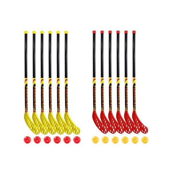 Funhockey Streethockey Schläger-Set, 12 Schläger, 12 Bälle, neu