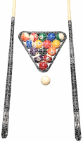 John West Billard Set - Kugeln + Triangel + 2 hochwertige...