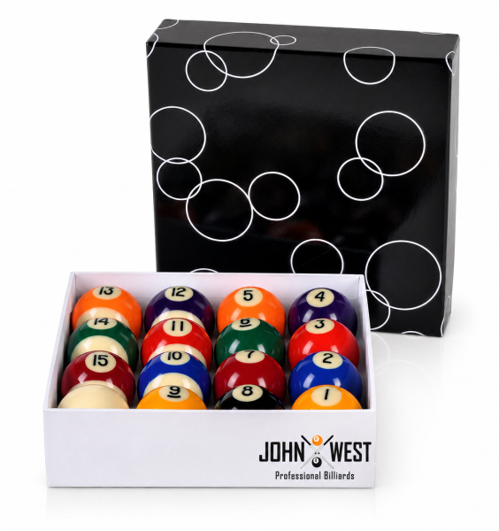 Pool Billardkugeln 57 mm von John West – Komplettes Kugelset