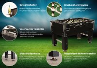 Kicker Kickertisch Profi Soccer Deluxe SCHWARZ, 140 x 74 cm groß, 82 kg