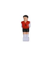 Kickerfigur Kicker Figur Spieler für 16 mm Stangen rot-schwarz