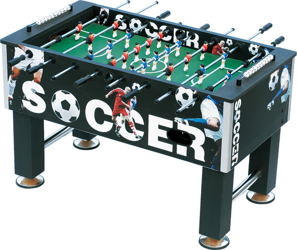 Kickertisch "Black Soccer" 139 x 76 cm groß, 60 kg schwer